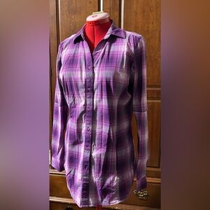 Duluth Trading Co Purple Plaid Button-Down Shirt
